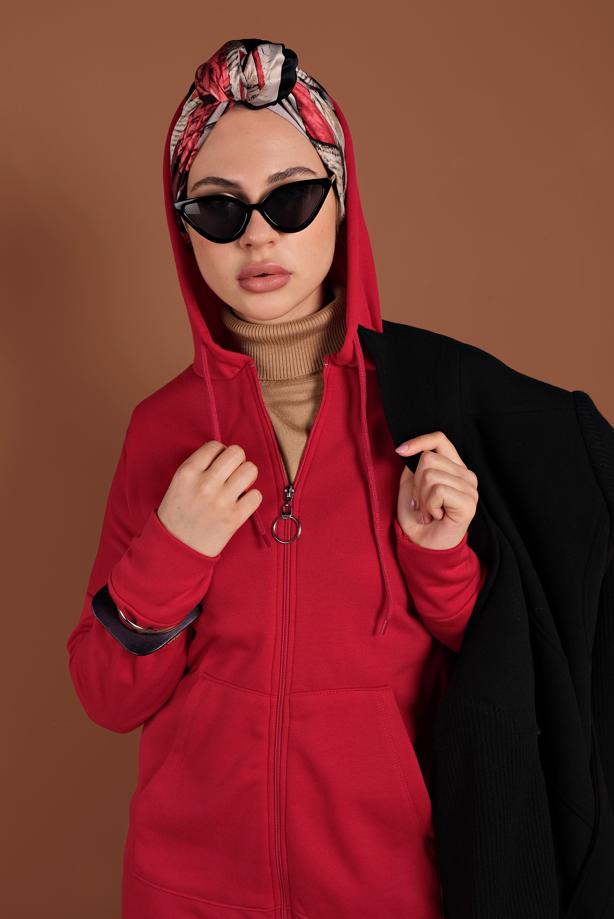 Vêtements hijab  HOODED ZIPPED SPORT JACKET 0801 - TRENDTESETTÜR