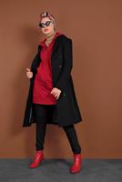 Vêtements hijab ROUGE JAQUETTE SPORT ZIPPÉ À CAPUCHE 0801