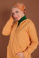 Hijab clothing ORANGE HOODED ZIPPED SPORT JACKET 0801