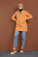 Hijab clothing ORANGE HOODED ZIPPED SPORT JACKET 0801