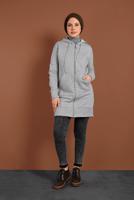 Hijab clothing GREY HOODED ZIPPED SPORT JACKET 0801