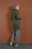 Vêtements hijab KAKI JAQUETTE SPORT ZIPPÉ À CAPUCHE 0801