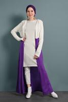 Vêtements hijab POURPRE GILET MAILLE AVEC FENTES 0921