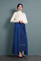 Vêtements hijab BLEU MARINE GILET MAILLE AVEC FENTES 0921