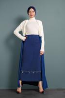 Vêtements hijab BLEU MARINE GILET MAILLE AVEC FENTES 0921