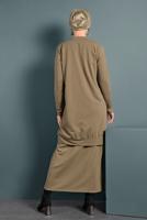 Tesettür giyim KAHVE PUL PAYET DETAYLI EŞOFMAN CEKET 947