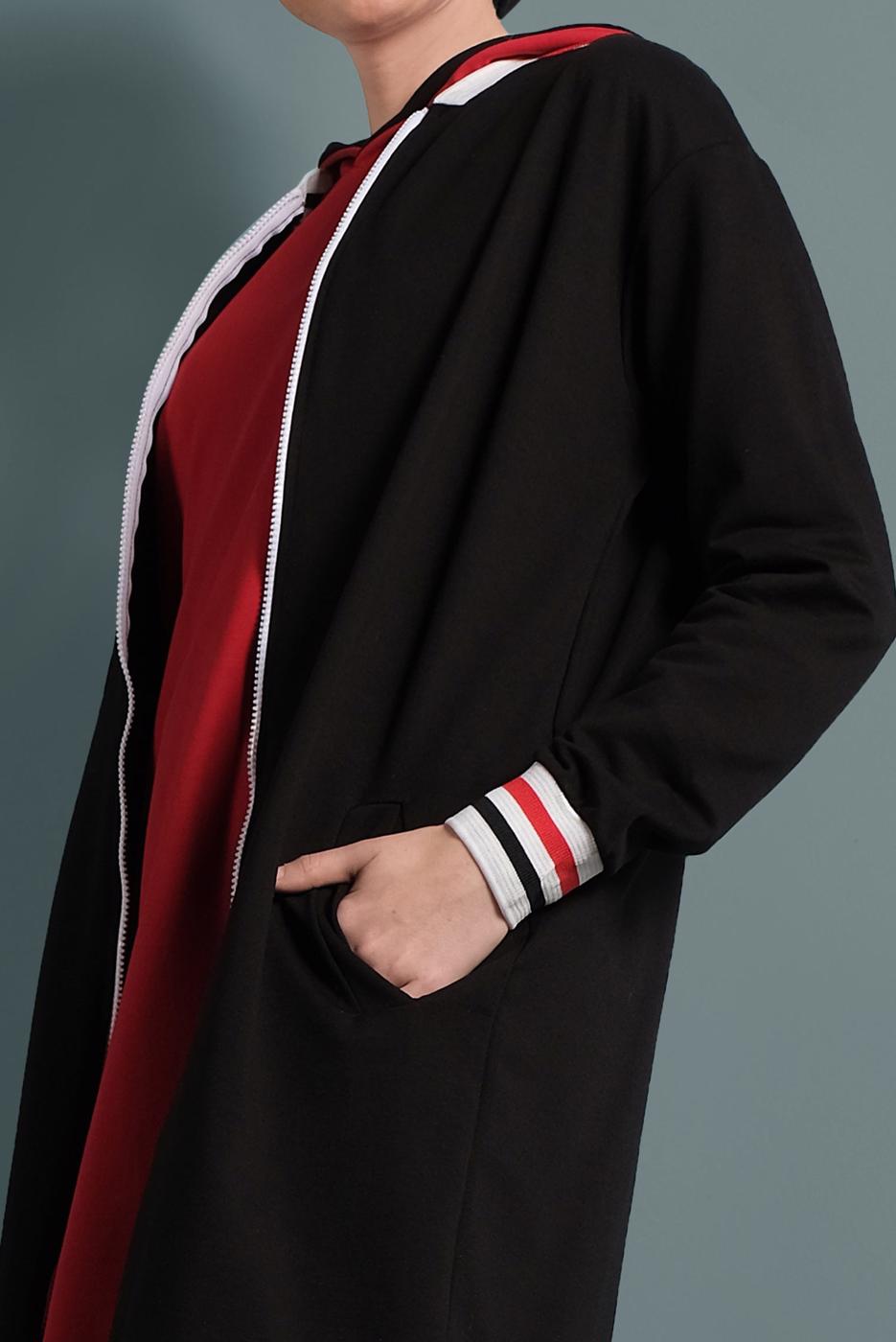 Vêtements hijab NOIR VESTE SPORT À ZIPPÉ 1100