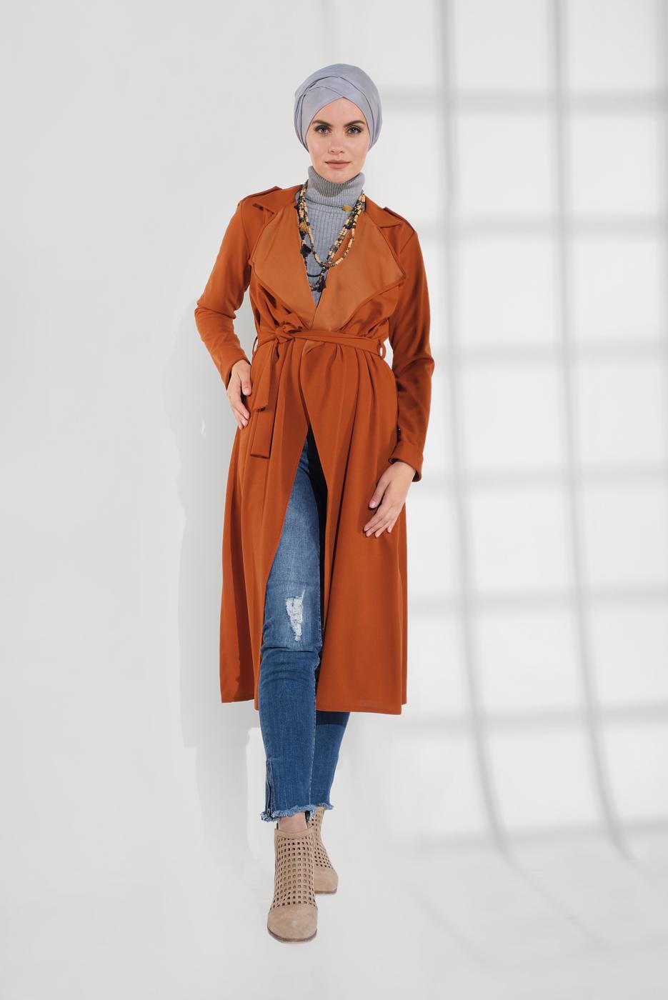 Vêtements hijab ORANGE VESTE AVEC CEINTURE 2007 