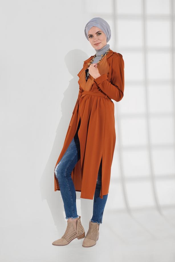 Vêtements hijab  BELTED TRENCH-COAT 2007 - TRENDTESETTÜR