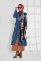 Hijab clothing GREEN BELTED TRENCH-COAT 2007