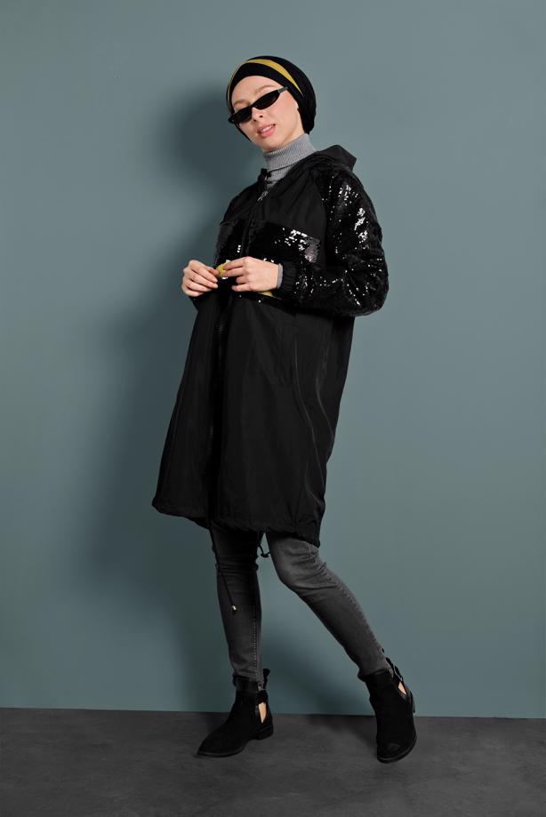 Vêtements hijab  SEQUINED TRENCH-COAT 2220  - TRENDTESETTÜR