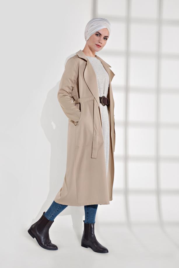 Vêtements hijab  SMOCKED BELTED JACKET 3007  - TRENDTESETTÜR