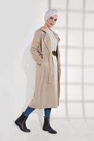 Vêtements hijab BEIGE VESTE À SMOCKS AVEC CEINTURE 3007 