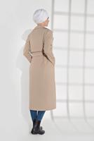 Vêtements hijab BEIGE VESTE À SMOCKS AVEC CEINTURE 3007 
