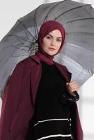 Vêtements hijab ROUGE BORDEAUX VESTE À SMOCKS AVEC CEINTURE 3007 