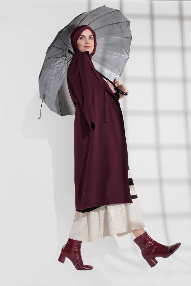 Vêtements hijab  SMOCKED BELTED JACKET 3007  - TRENDTESETTÜR