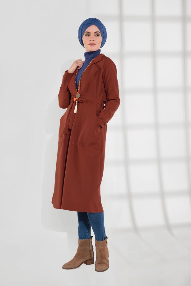Vêtements hijab  SMOCKED BELTED JACKET 3007  - TRENDTESETTÜR