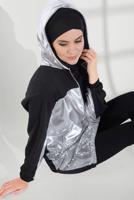 Tesettür giyim SİYAH PUL PAYETLİ CEKET 3055