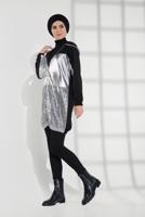 Tesettür giyim SİYAH PUL PAYETLİ CEKET 3055