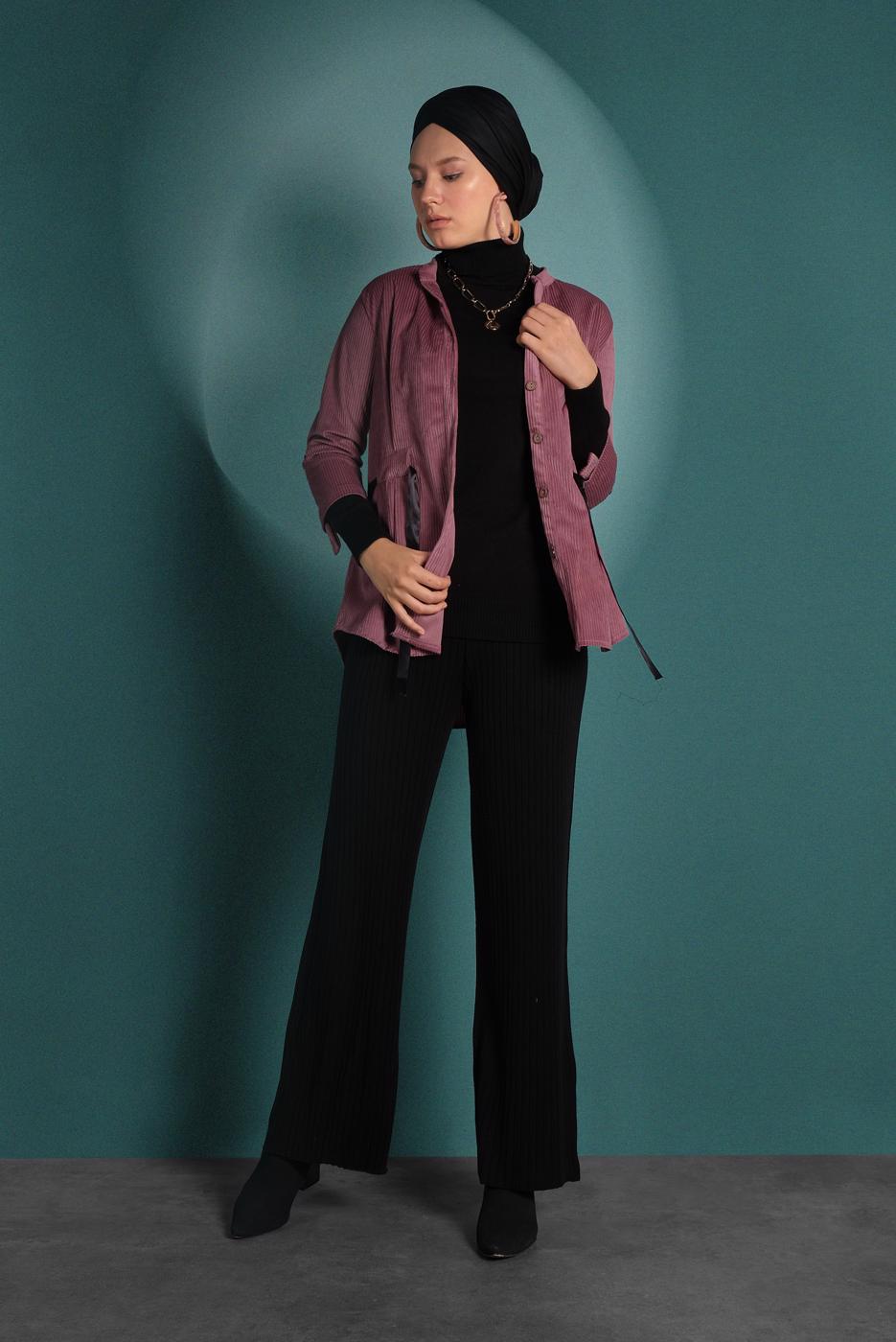 Vêtements hijab POUDRE VESTE EN VELOURS 3113 