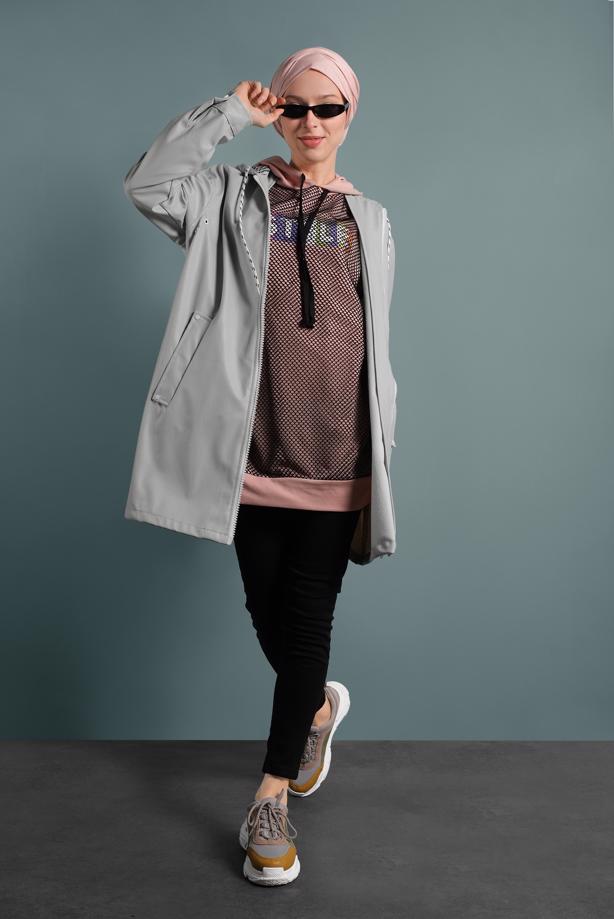 Vêtements hijab  HOODED LEATHER TRENCH-COAT 3220  - TRENDTESETTÜR