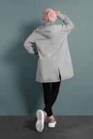 Hijab clothing ECRU HOODED LEATHER TRENCH-COAT 3220 