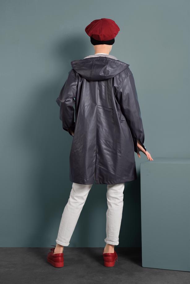 Vêtements hijab  HOODED LEATHER TRENCH-COAT 3220  - TRENDTESETTÜR