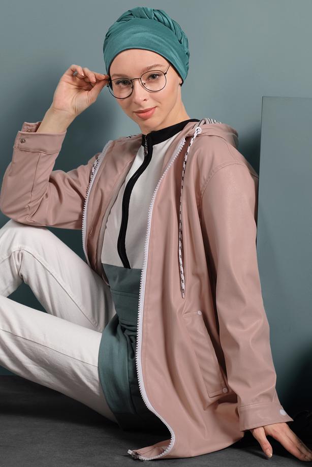 Vêtements hijab  HOODED LEATHER TRENCH-COAT 3220  - TRENDTESETTÜR