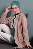 Vêtements hijab POUDRE TRENCH-COAT EN CUIR À CAPUCHE 3220