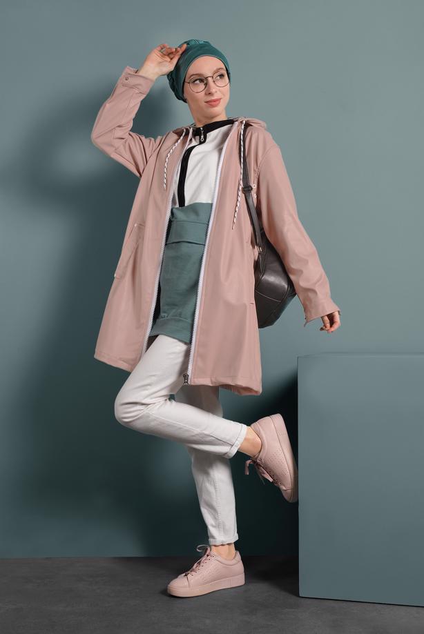 Vêtements hijab  HOODED LEATHER TRENCH-COAT 3220  - TRENDTESETTÜR