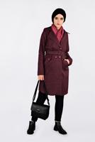 Tesettür giyim BORDO ALVİNA KEMERLİ KRUVAZE GİY ÇIK 4636 