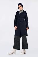 Tesettür giyim LACİVERT ALVİNA KEMERLİ KRUVAZE GİY ÇIK 4636 