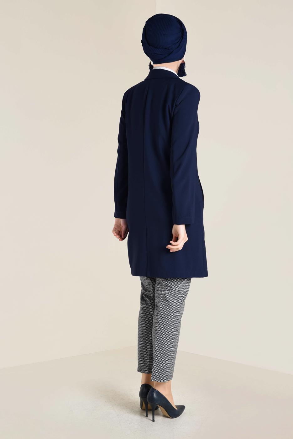 Tesettür giyim LACİVERT DÜĞMELİ KLASİK CEKET 4741