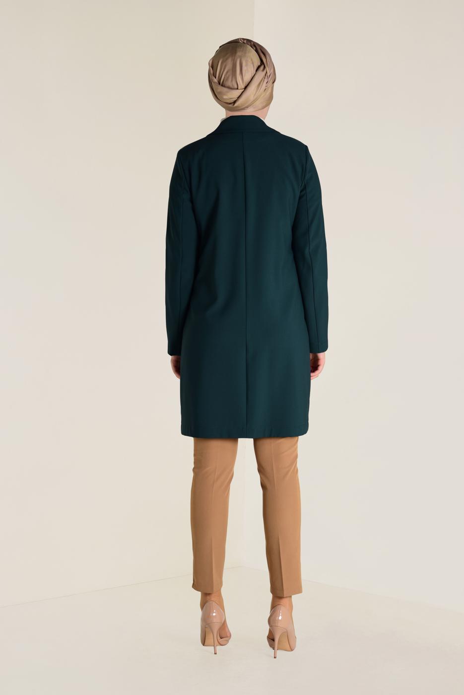 Tesettür giyim MAVİ DÜĞMELİ KLASİK CEKET 4741