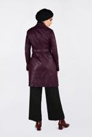 Tesettür giyim BORDO KEMERLİ KOLLARI ÇITÇITLI DERİ CEKET 4799