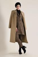 Tesettür giyim KAHVE LEOPAR DESENLİ CEKET 4811 