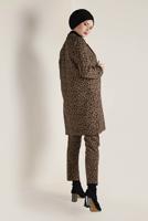 Tesettür giyim KAHVE LEOPAR DESENLİ CEKET 4811 