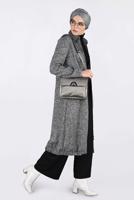 Tesettür giyim GRİ ETEK UCU LASTİKLİ BOYDAN FERMUARLI GİY ÇIK 4821