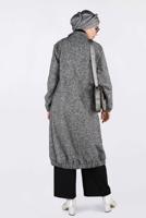 Tesettür giyim GRİ ETEK UCU LASTİKLİ BOYDAN FERMUARLI GİY ÇIK 4821