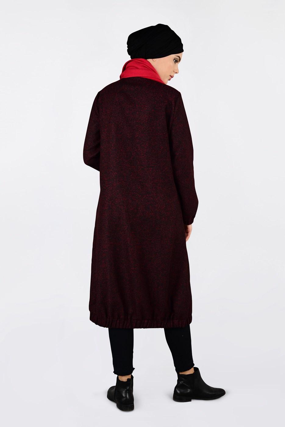 Tesettür giyim SİYAH ETEK UCU LASTİKLİ BOYDAN FERMUARLI GİY ÇIK 4821