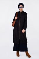 Tesettür giyim LACİVERT ETEK UCU LASTİKLİ BOYDAN FERMUARLI GİY ÇIK 4821