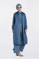 Tesettür giyim MAVİ BOYDAN FERMUARLI GİY ÇIK 4822