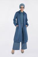 Tesettür giyim MAVİ BOYDAN FERMUARLI GİY ÇIK 4822