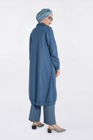 Tesettür giyim MAVİ BOYDAN FERMUARLI GİY ÇIK 4822