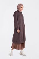 Tesettür giyim KAHVE BOYDAN FERMUARLI GİY ÇIK 4822