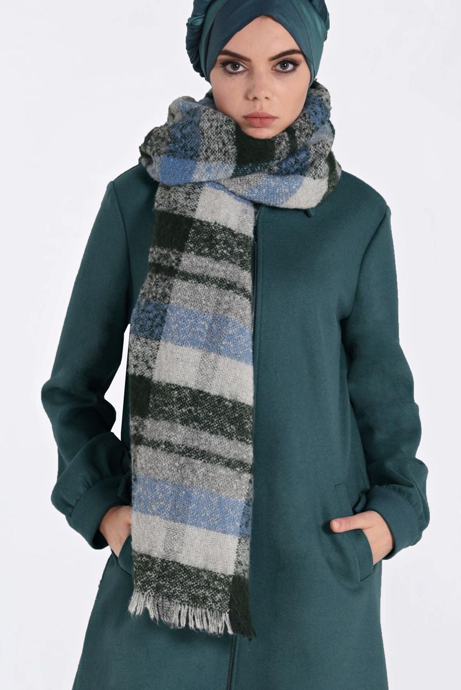 Tesettür giyim YEŞİL BOYDAN FERMUARLI GİY ÇIK 4822