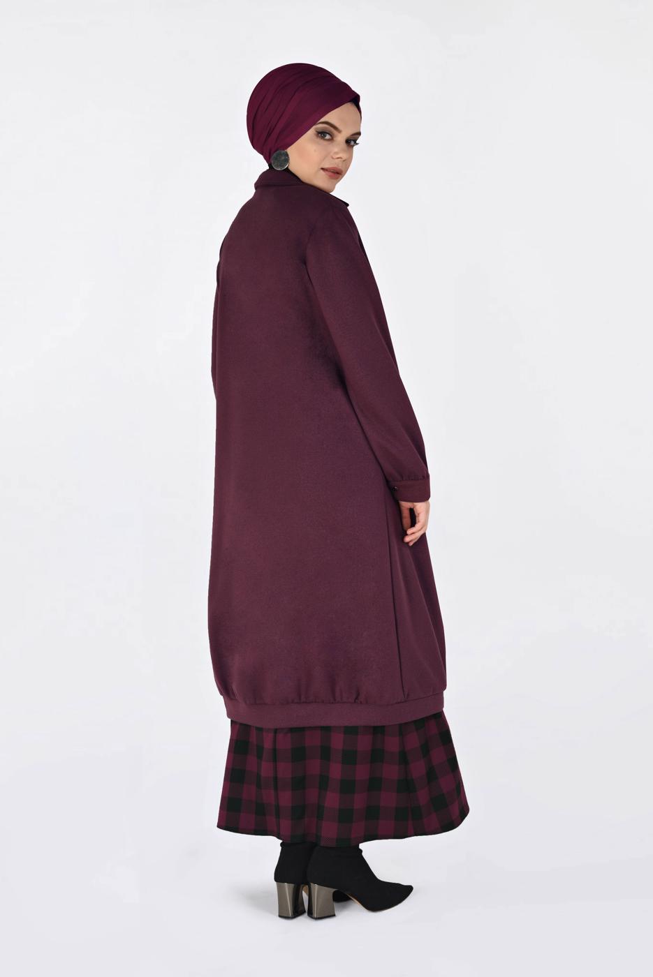 Tesettür giyim PEMBE BOYDAN FERMUARLI GİY ÇIK 4822