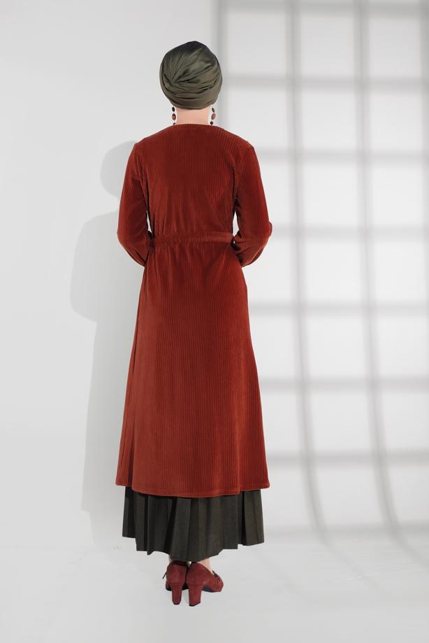 Vêtements hijab  TIE-WAIST CORDUROY COTTON JACKET 7405  - TRENDTESETTÜR