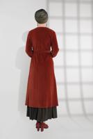 Vêtements hijab BRUN VESTE EN VELOURS À TAILLE-NOUÉE 7405 