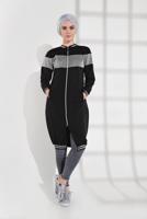 Tesettür giyim SİYAH SİMLİ FERMUARLI CEKET 9202